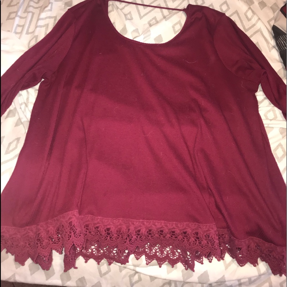 Maroon mid length sweater